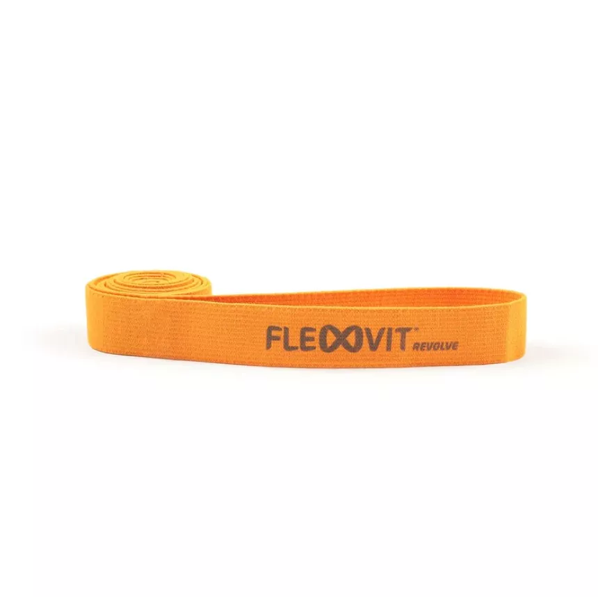 FLEXVIT fitnessband REVOLVE set van 3 "physio" - honinggeel, lichtgrijs, groen